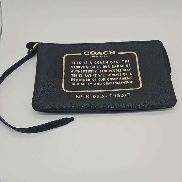 Coach Black Wristlet with Gold Accents - Picture 1 of 2